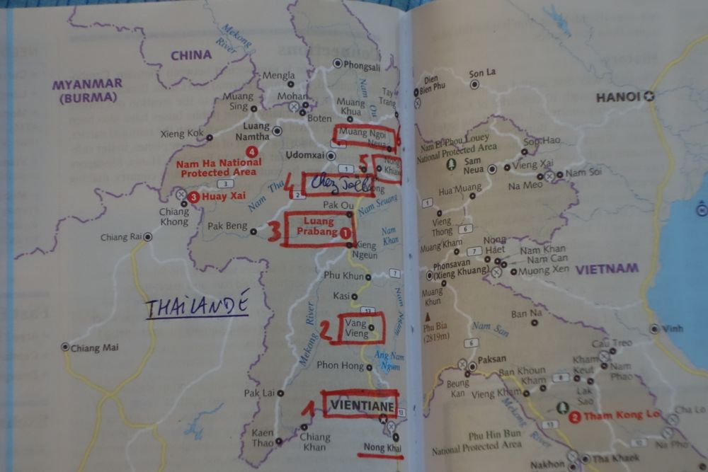 Carte Nord Laos